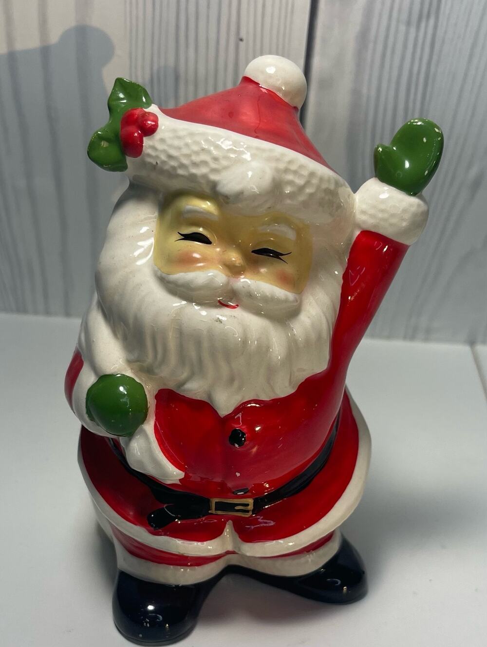 Santa w/ Sack Bank Very Cute Bright Clean Paint Excellent Condition Vintage MCM